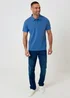 Threadbare Blue Textured Cotton Rich Polo Shirt - 2XL Image 3