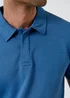 Threadbare Blue Textured Cotton Rich Polo Shirt - 2XL Image 5