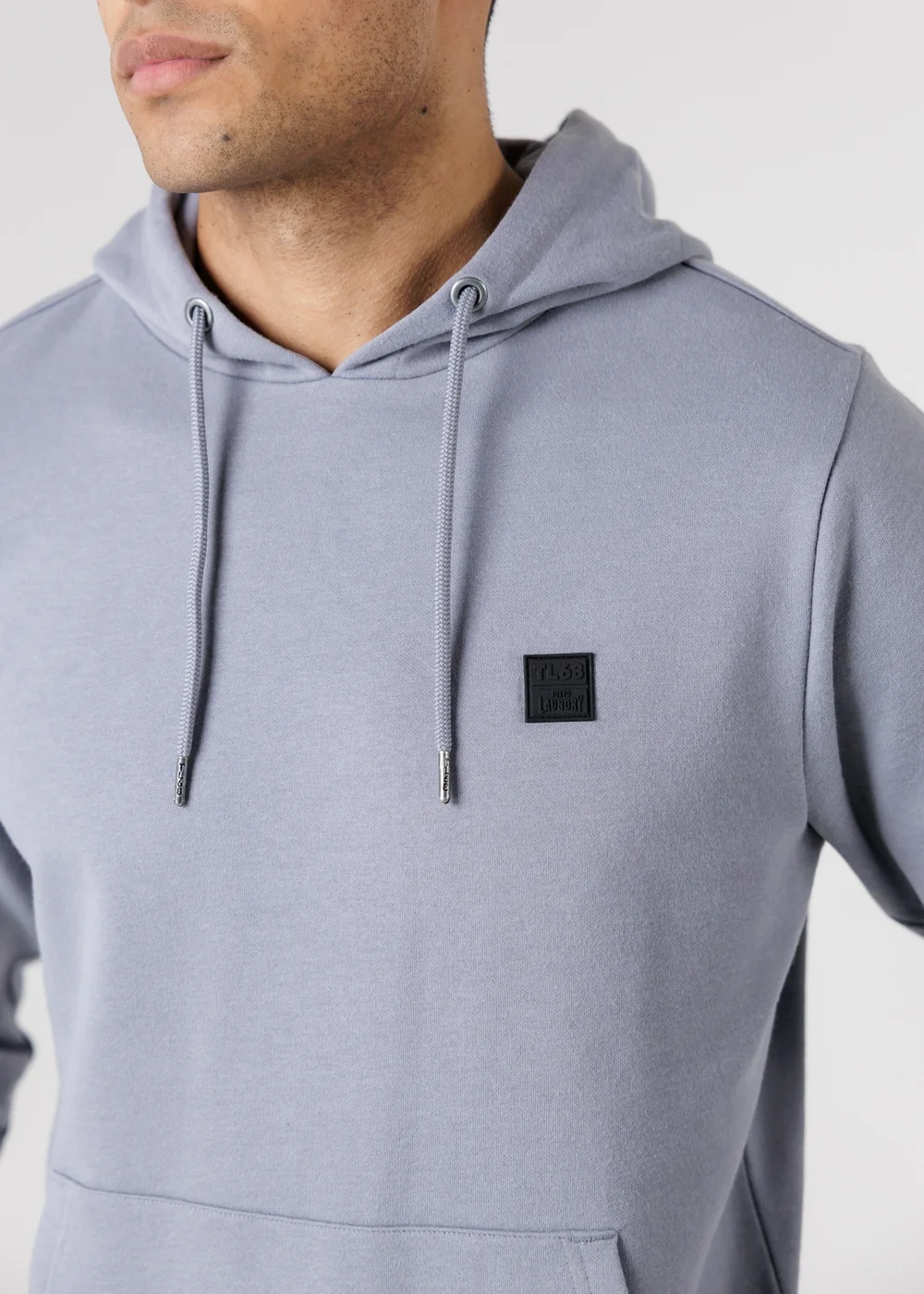 Tokyo Laundry Blue Brushed Back Fleece Hoody With Small Chest Logo - M Image 3