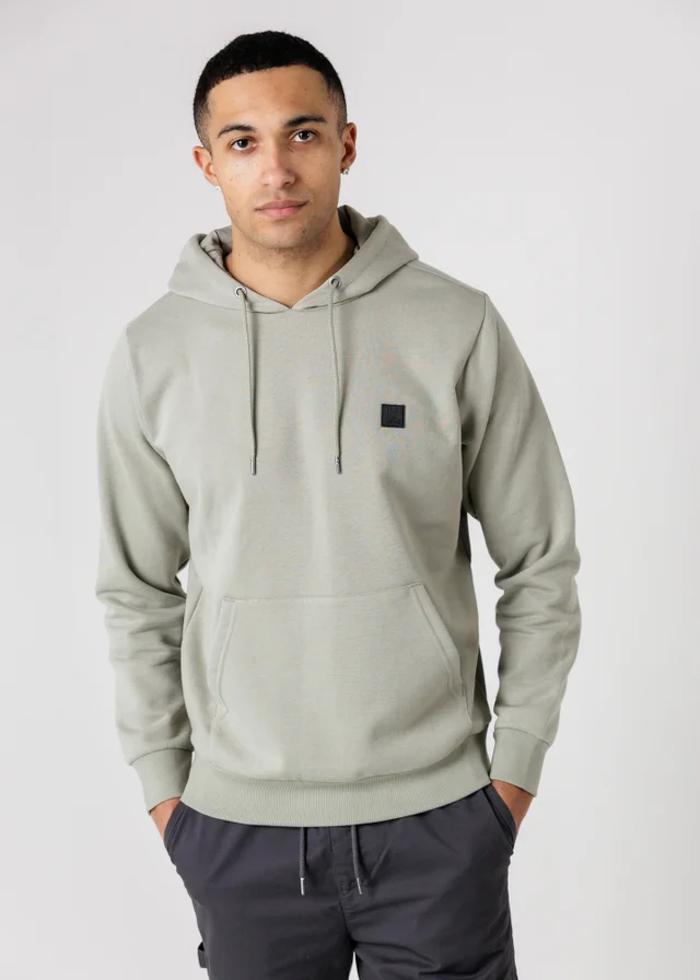 Tokyo Laundry Green Brushed Back Fleece Hoody With Small Chest Logo