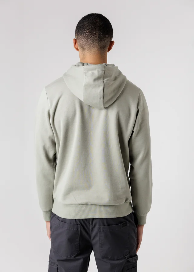 Tokyo Laundry Green Brushed Back Fleece Hoody With Small Chest Logo