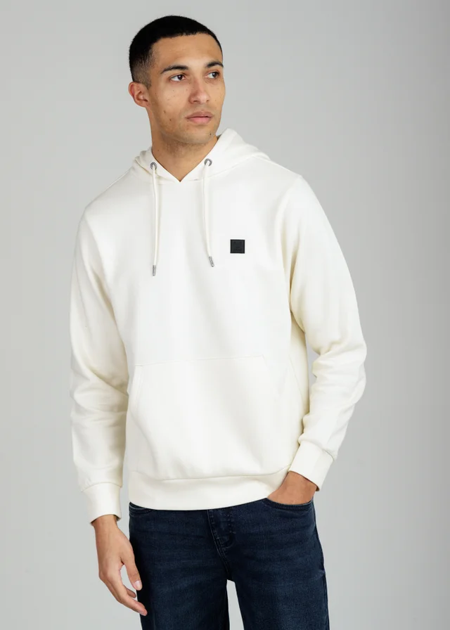 Tokyo Laundry Cream Brushed Back Fleece Hoody With Small Chest Logo
