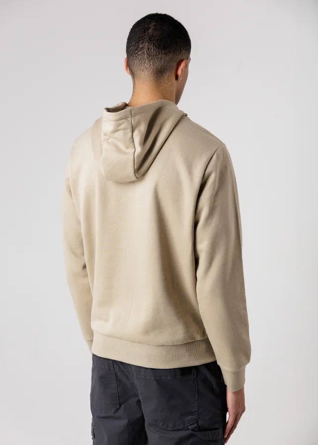 Tokyo Laundry Beige Brushed Back Fleece Hoody With Small Chest Logo