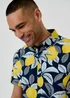 Threadbare Multi Lemon Print Cotton Short Sleeve Shirt - L Image 4