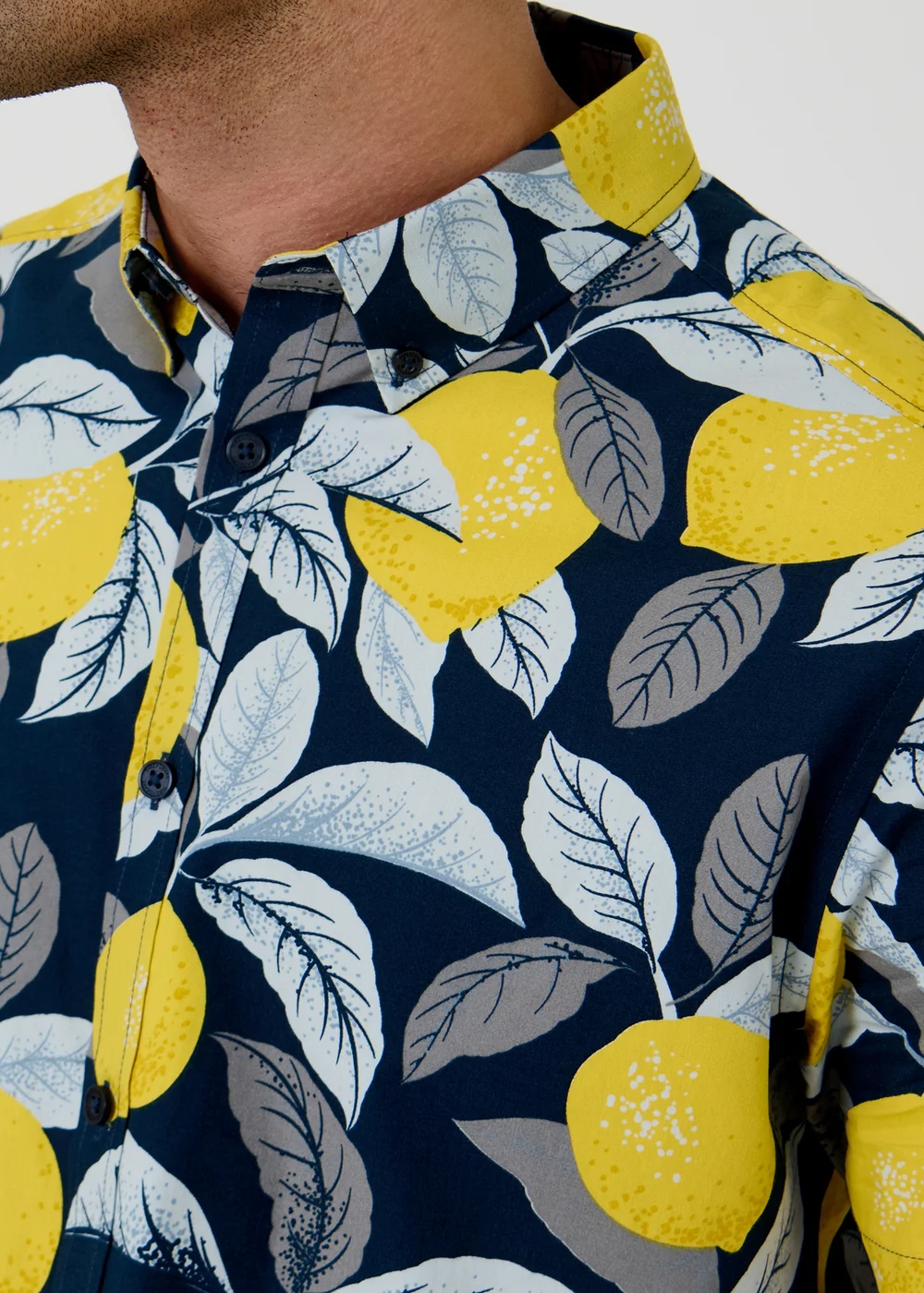 Threadbare Multi Lemon Print Cotton Short Sleeve Shirt - L Image 5