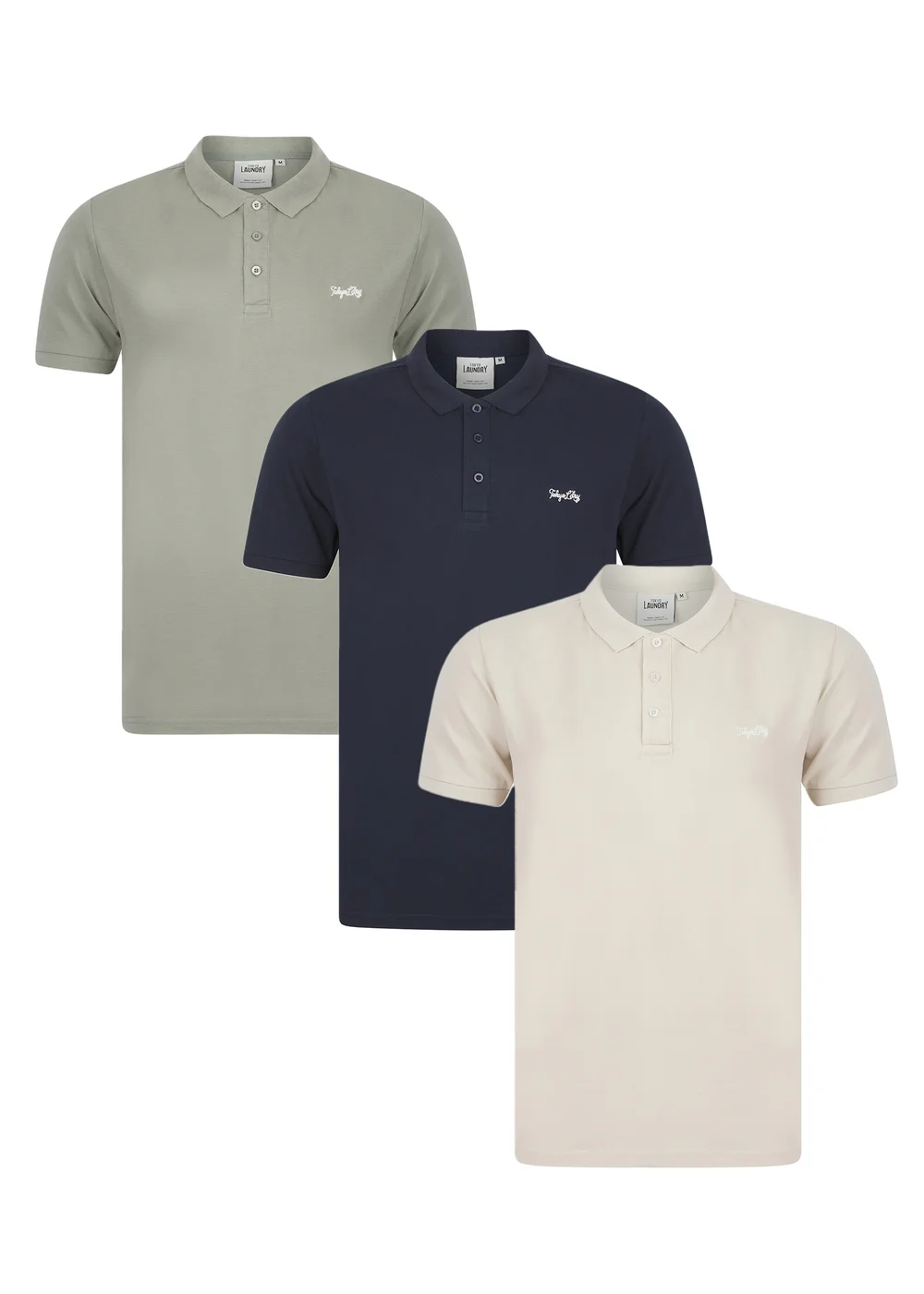 Tokyo Laundry Navy 3-Pack Embroidered Logo Polo Shirt - 2XL Image 1
