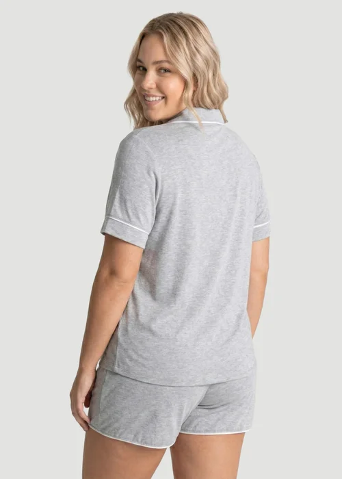 Conturve Marl Grey Oversized Jersey Piping Detail Short PJ Set - 8 Image 2