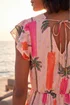 Dusk Light Pink Palm Shimmer Frill Maxi Dress - 12 Image 4