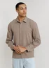 Influence Taupe Plisse Textured Long Sleeve Button Shirt - XL Image 1