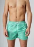 Influence Green Elasticated Gingham Print Swim Shorts - XL Image 3