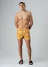 Influence Orange Elasticated Tropical Print Swim Shorts - M Image 4