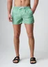 Influence Green Elasticated Geometric Print Swim Shorts - S Image 1