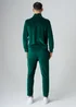 Influence Green Velour Half Zip Funnel Neck Sweatshirt & Jogger Tracksuit - S Image 2