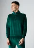 Influence Green Velour Half Zip Funnel Neck Sweatshirt & Jogger Tracksuit - S Image 3
