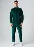 Influence Green Velour Half Zip Funnel Neck Sweatshirt & Jogger Tracksuit - S Image 1
