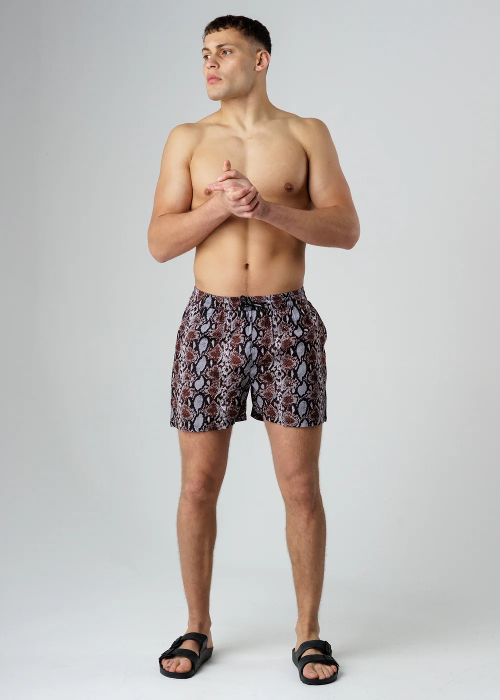 Influence Black Animal Print Elasticated Shorts - S Image 4