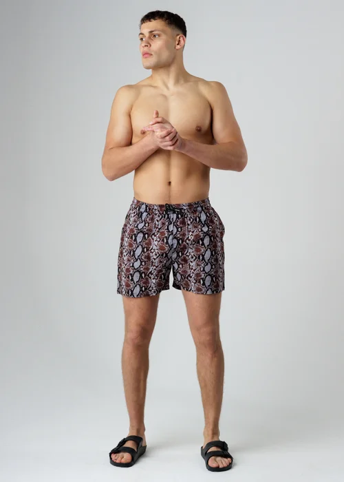 Influence Black Animal Print Elasticated Shorts - S Image 4