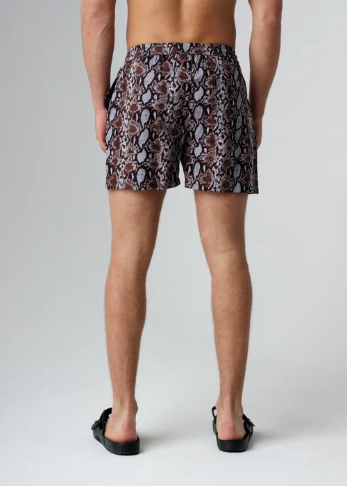 Influence Black Animal Print Elasticated Shorts - S Image 2