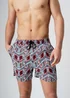 Influence Navy Abstract Print Elasticated Shorts - S Image 3