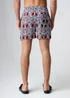 Influence Navy Abstract Print Elasticated Shorts - S Image 2