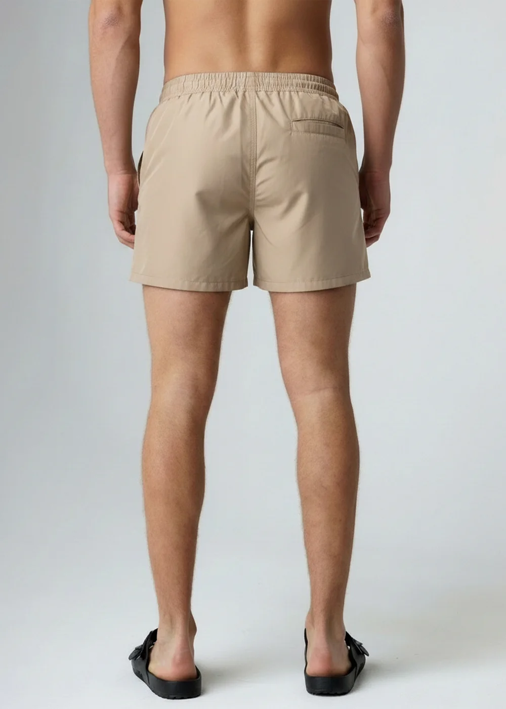 Influence Taupe Elasticated Stripe Swim Shorts - M Image 2