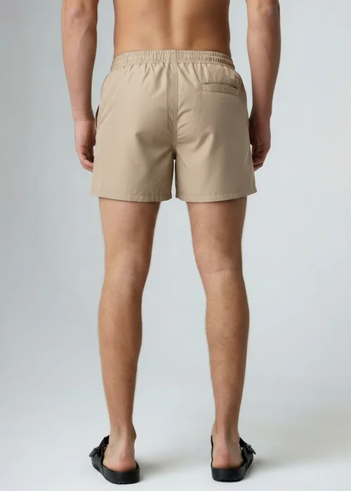 Influence Taupe Elasticated Stripe Swim Shorts - M Image 2