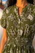 Roman Khaki Petite Floral Print Shirred Midi Dress - 16 Image 4