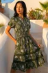 Roman Khaki Petite Floral Print Shirred Midi Dress - 16 Image 2