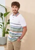 Cotton Traders Soft Green Signature Short Sleeve Birdseye Stripe Polo Shirt - 2XL Image 1