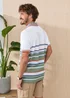 Cotton Traders Soft Green Signature Short Sleeve Birdseye Stripe Polo Shirt - 2XL Image 3
