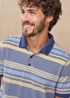 Cotton Traders Blue / Yell Signature Short Sleeve Birdseye Stripe Polo Shirt - M Image 4