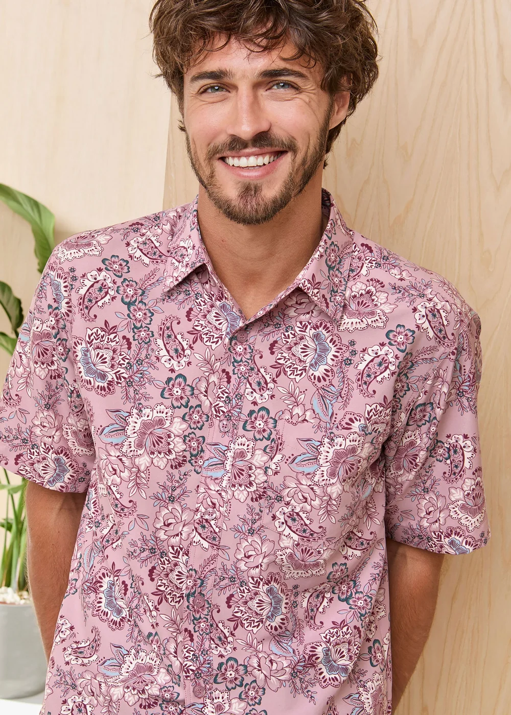 Cotton Traders Dusty Pink Signature Short Sleeve Soft Touch Print Shirt - 2XL Image 4
