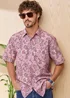 Cotton Traders Dusty Pink Signature Short Sleeve Soft Touch Print Shirt - 2XL Image 1