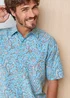 Cotton Traders Light Blue Signature Short Sleeve Soft Touch Print Shirt - M Image 4