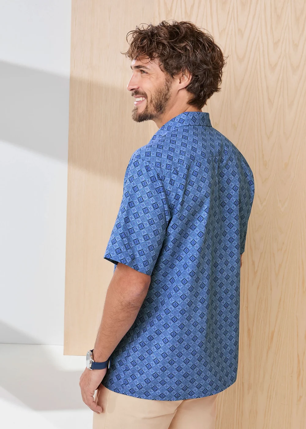 Cotton Traders Midnight Blue Signature Short Sleeve Soft Touch Print Shirt - 3XL Image 3