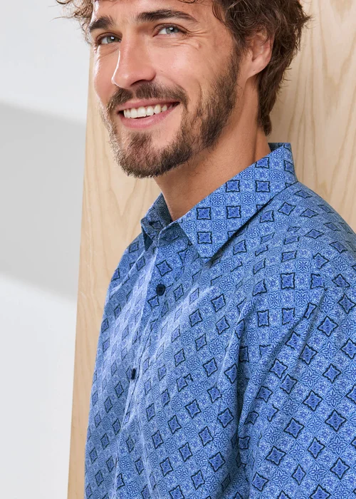 Cotton Traders Midnight Blue Signature Short Sleeve Soft Touch Print Shirt - 3XL Image 4