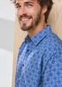 Cotton Traders Midnight Blue Signature Short Sleeve Soft Touch Print Shirt - 3XL Image 4
