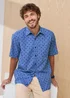 Cotton Traders Midnight Blue Signature Short Sleeve Soft Touch Print Shirt - 3XL Image 1