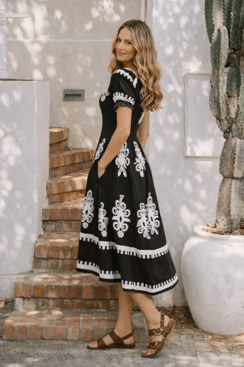 Style Cheat Black Knot Front Midi Dress - 12 Image 2