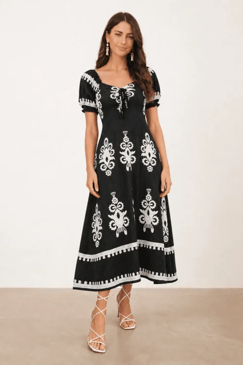 Style Cheat Black Knot Front Midi Dress - 12 Image 3