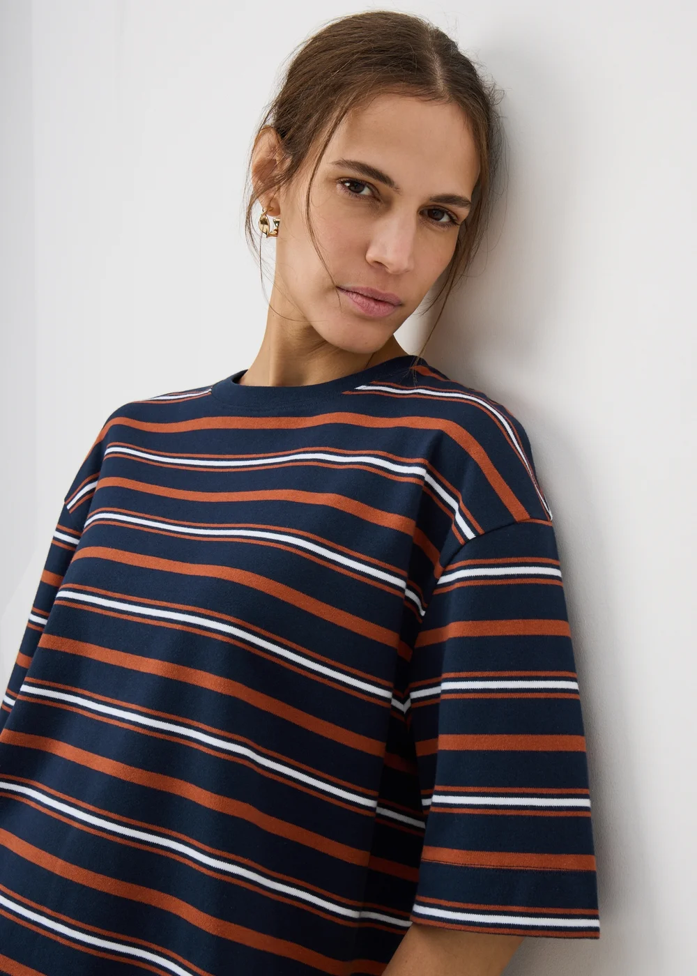 Navy Stripe Heavyweight Boxy T-Shirt - L Image 3