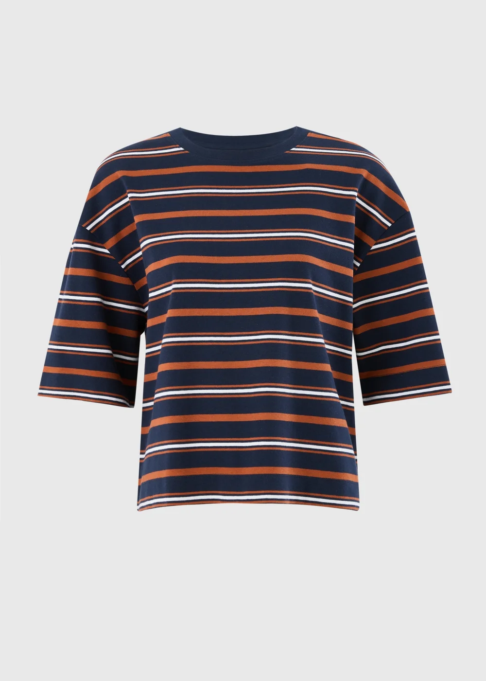 Navy Stripe Heavyweight Boxy T-Shirt - L Image 4