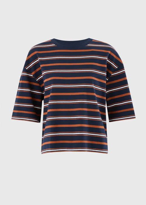 Navy Stripe Heavyweight Boxy T-Shirt - L Image 4