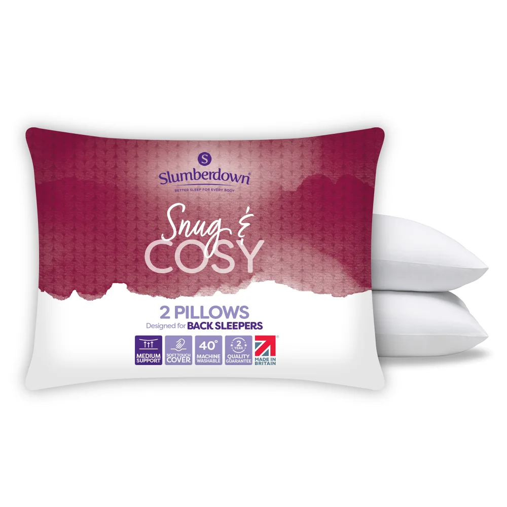Slumberdown 2 Pack Snug & Cosy Pillows - One Size Image 2