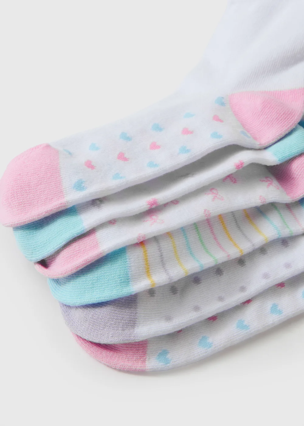 7 Pack Girls Multicoloured Ankle Socks (Younger 4-Older 3.5) - 6-8.5 Image 2