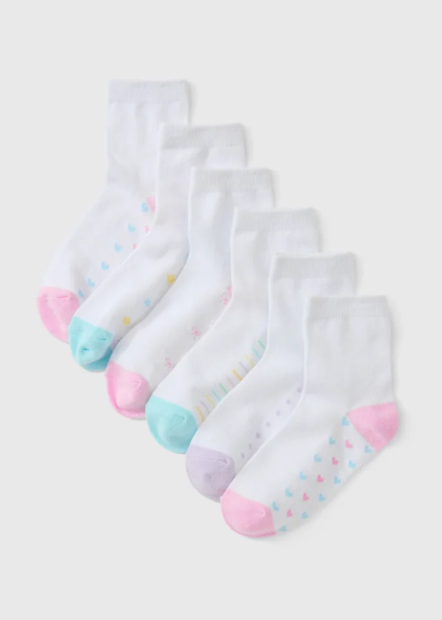 7 Pack Girls Multicoloured Ankle Socks (Younger 4-Older 3.5)