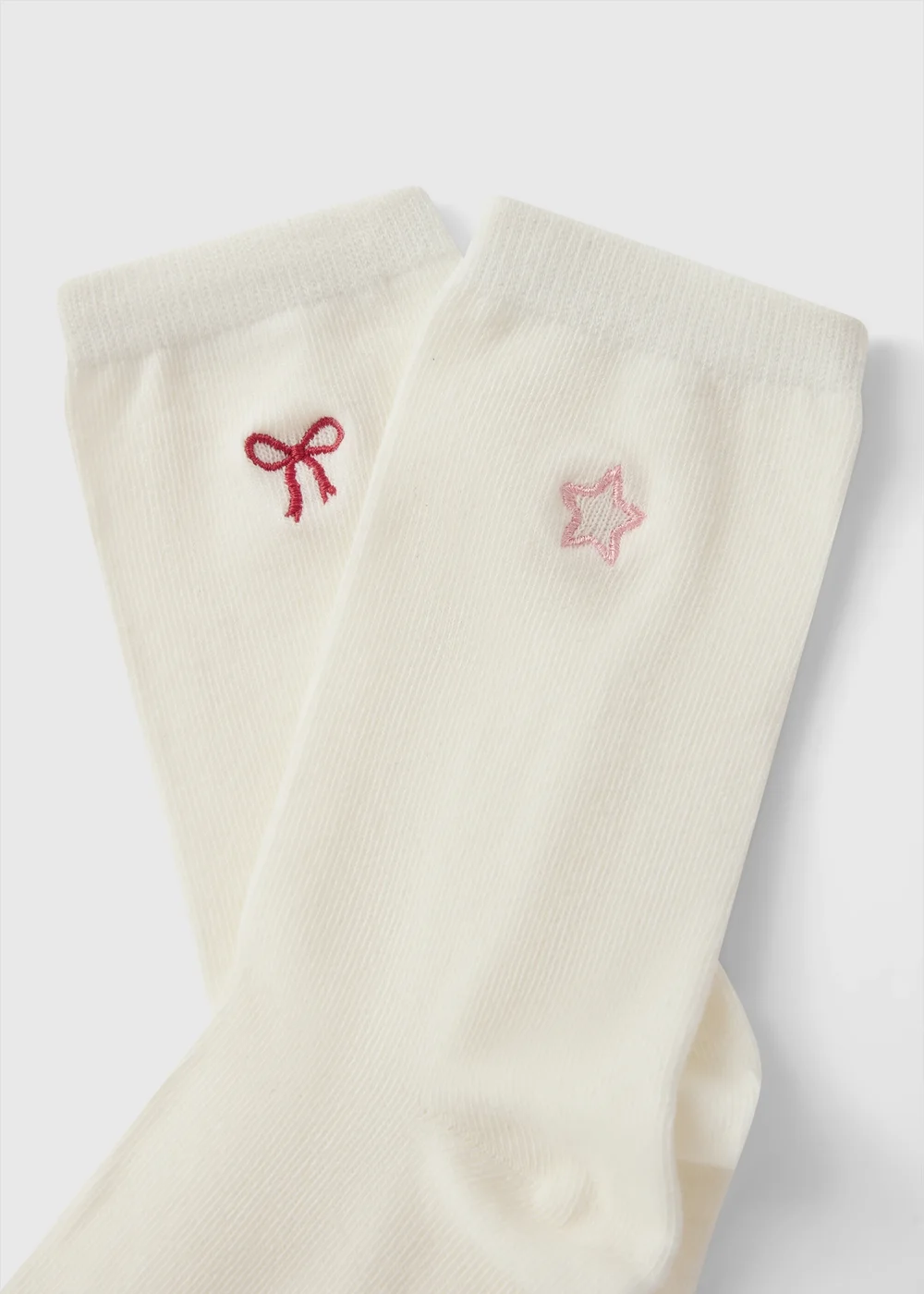 5 Pack Cream Bow Ankle Socks - One Size Image 2