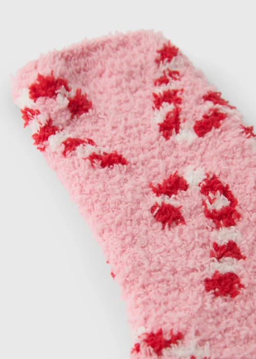 Cream/Red Candy Cane Cosy Socks - One Size Image 2