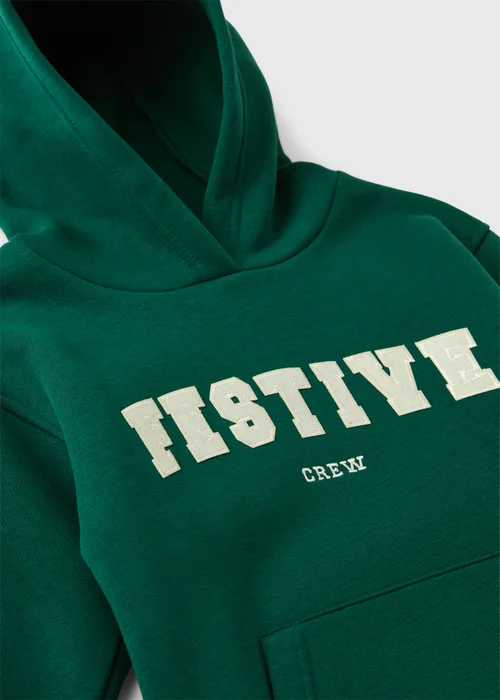 Boys Green Christmas Matching Family Hoodie (1-8yrs) - 1-1.5 Yrs Image 2