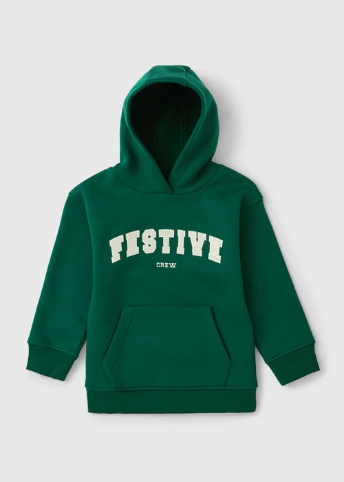 Boys Green Christmas Matching Family Hoodie (1-8yrs) - 1-1.5 Yrs Image 1